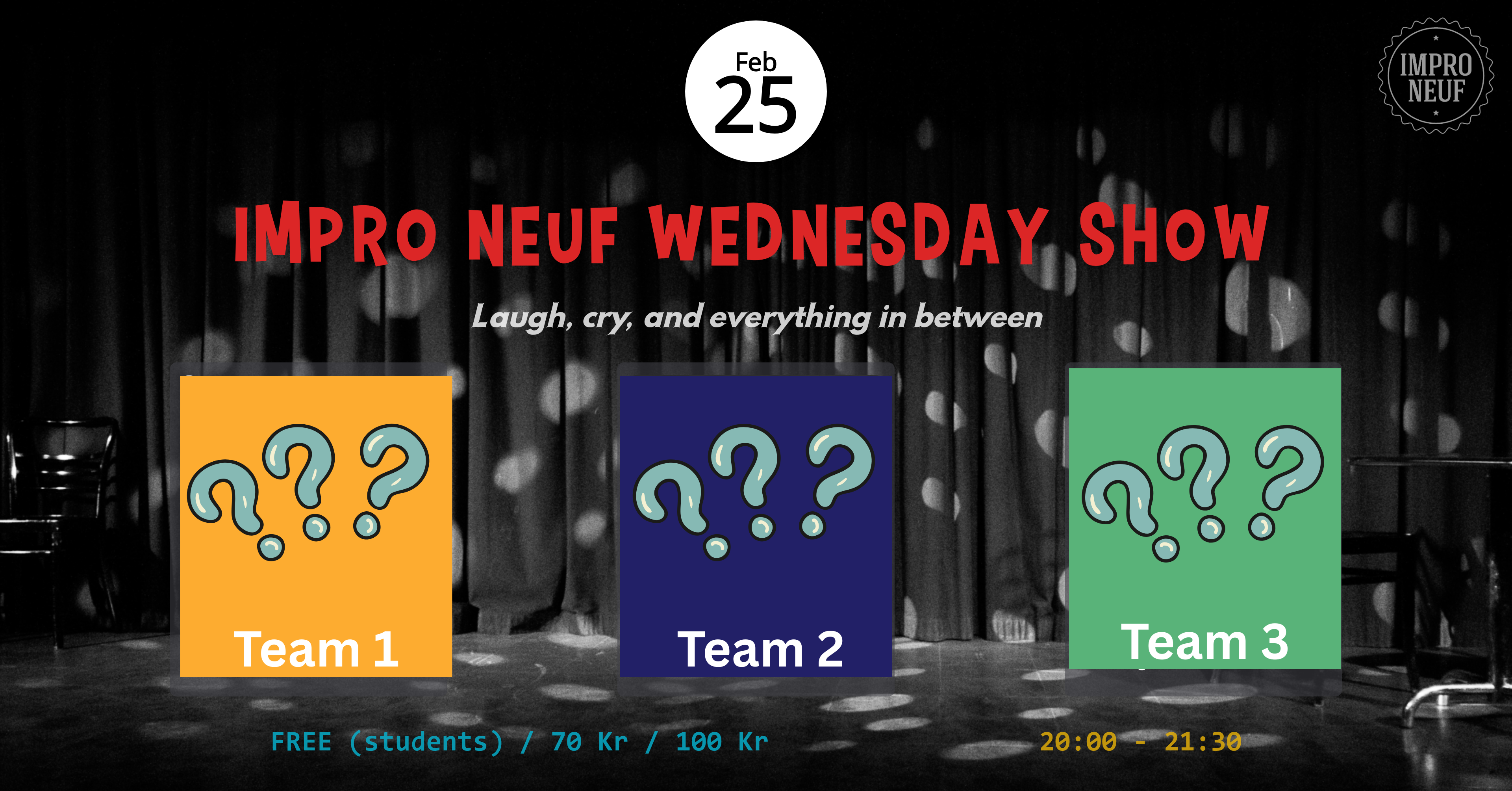 wednesday free improv show in oslo august