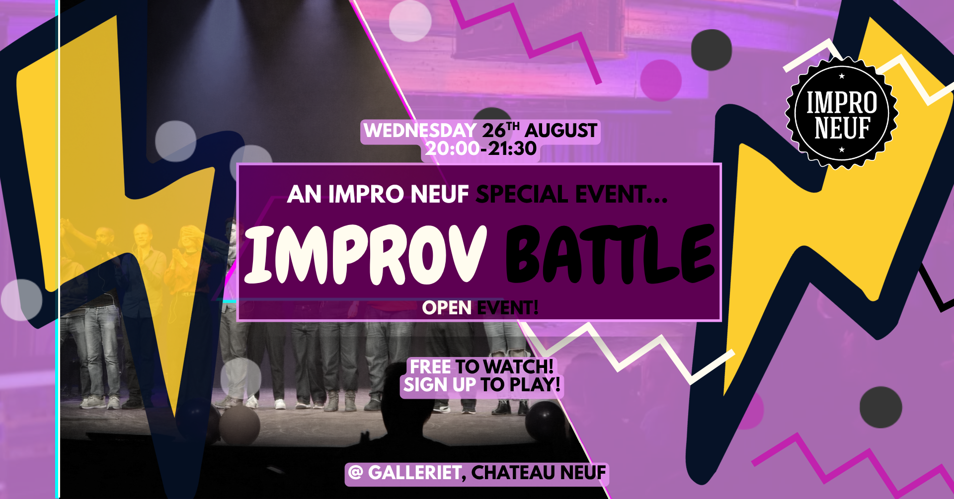 free impro neuf improv event at chateau neuf august impov battle jam